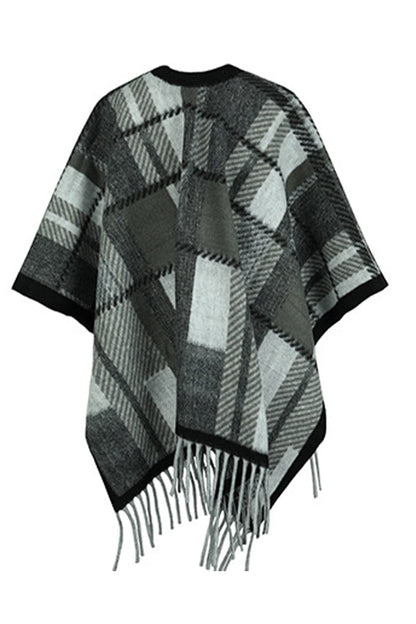 Cloak Sleeve Fringe Detail Poncho.