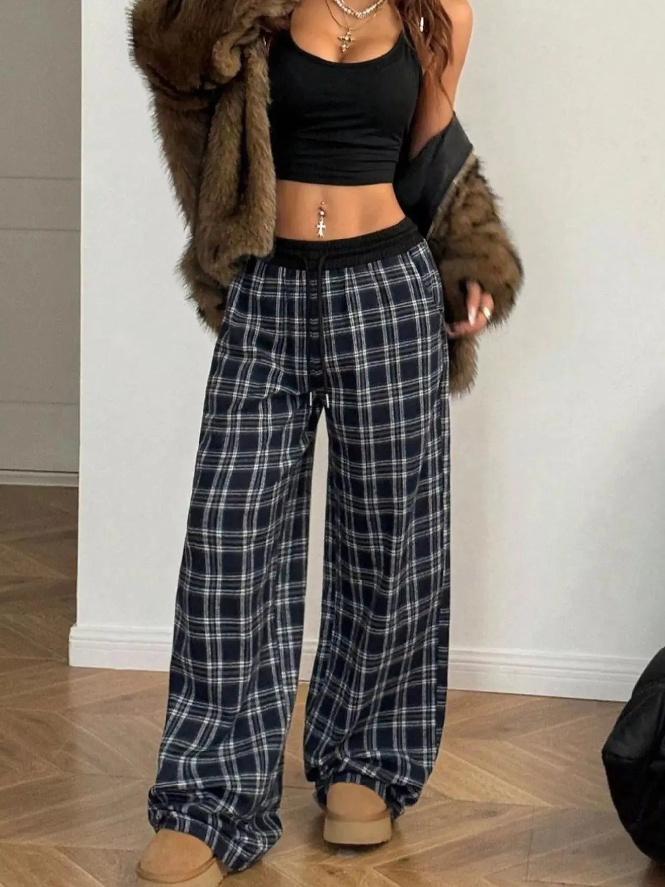 Relaxed Fit Plaid Pants Simply Love