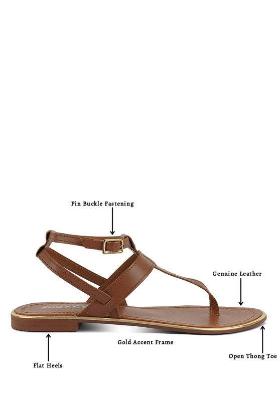 Chic Irene leather thong sandals