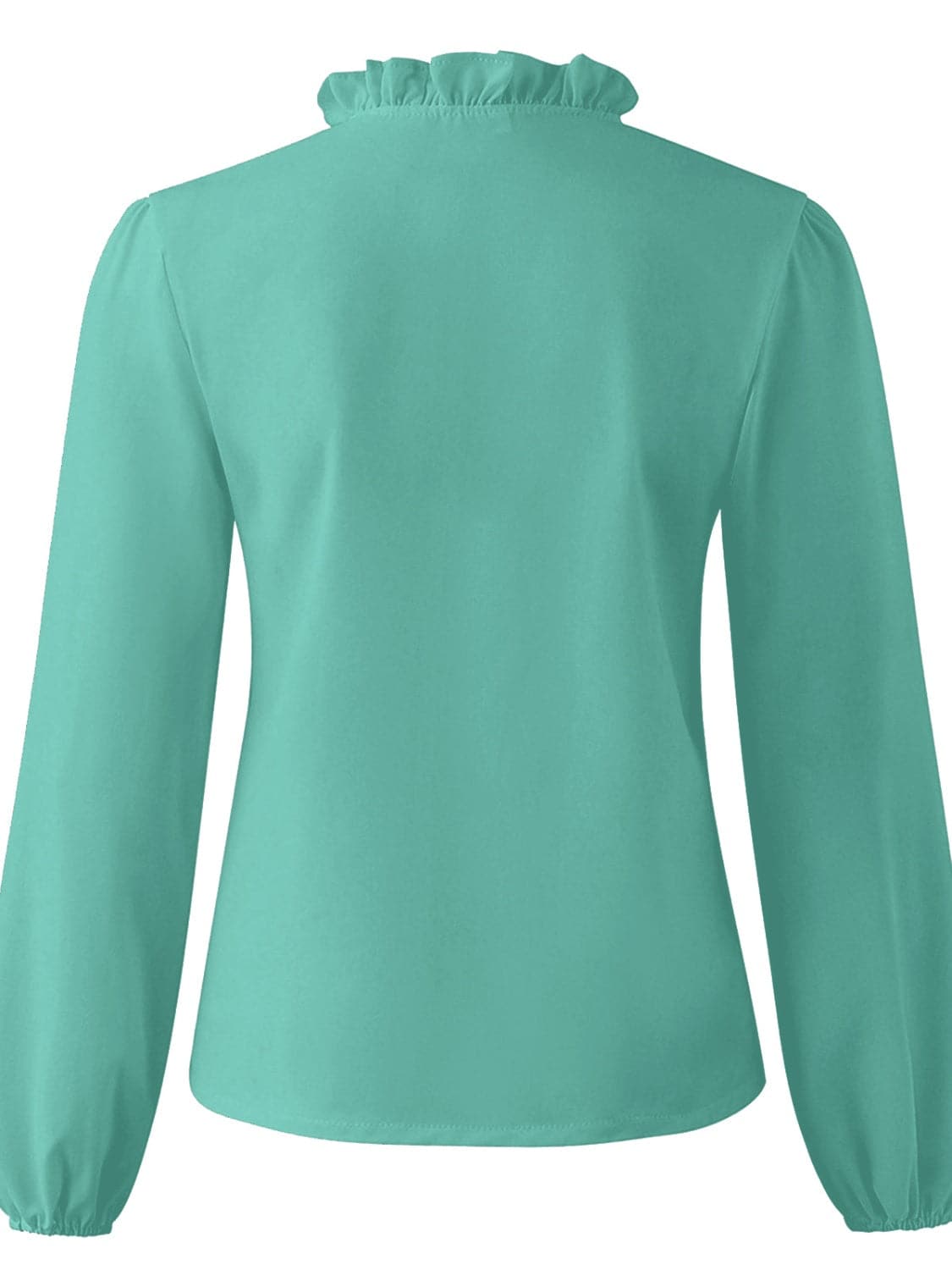 Chic ruffled v-neck blouse with long sleeves