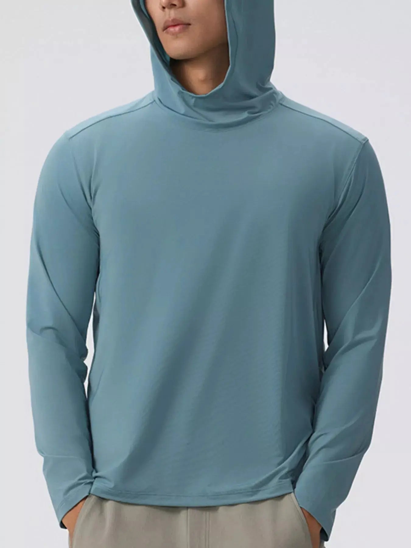 Men's Solid Color Long Sleeve Hoodie Simply Love