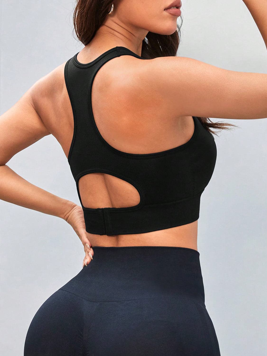 Cutout Racerback Scoop Neck Active Tank.