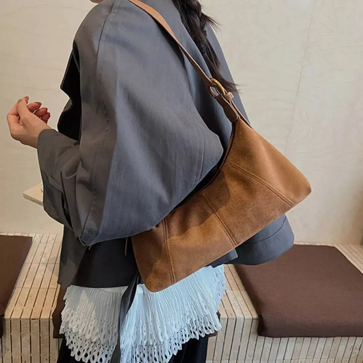 Lightweight Solid Color Shoulder Bag Simply Love