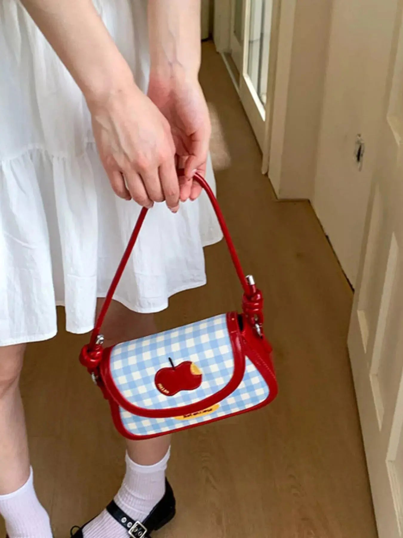 Apple Gingham Shoulder Bag Simply Love