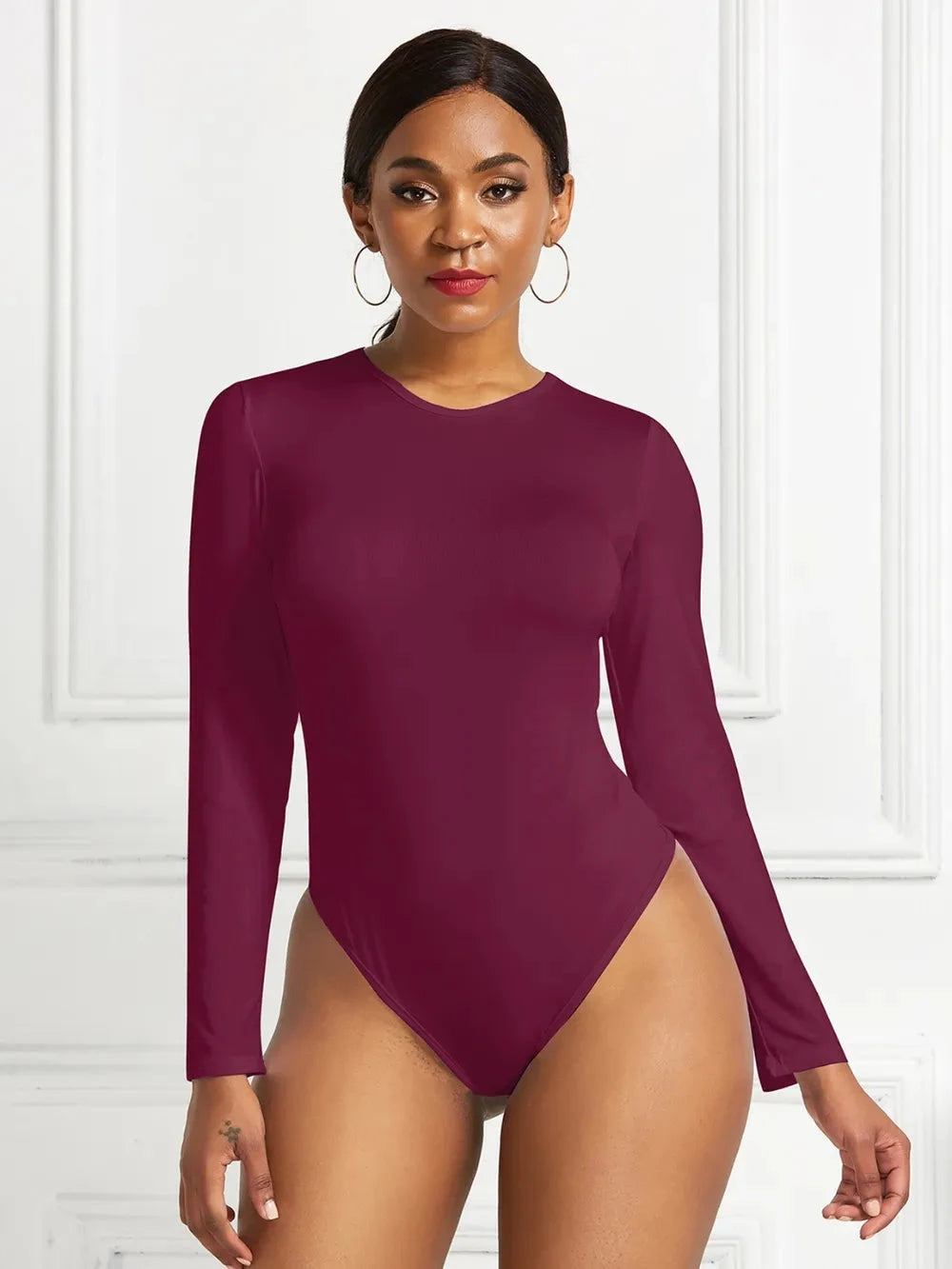 Round Neck Long Sleeve Bodysuit Coco’s Tee Boutique