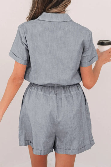 Simply Love: Stripe Romper - Tie Waist