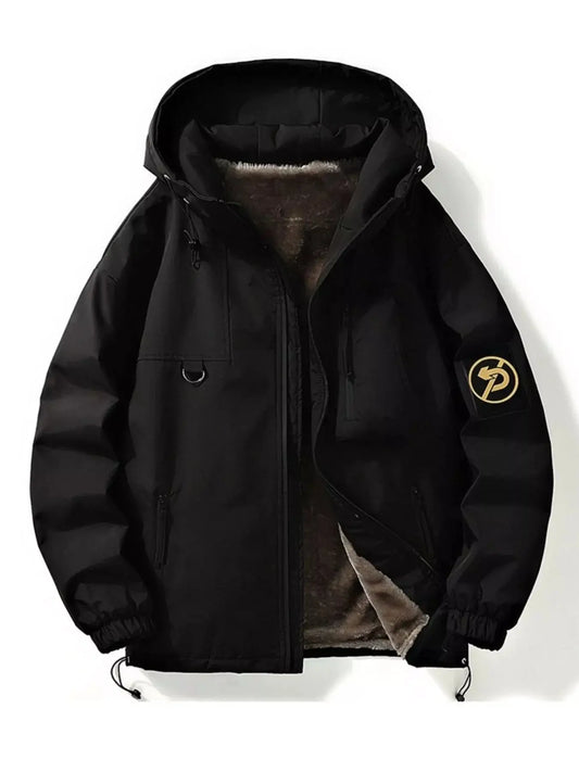Men's Plus Size Drawstring Zip Up Hooded Jacket Simply Love