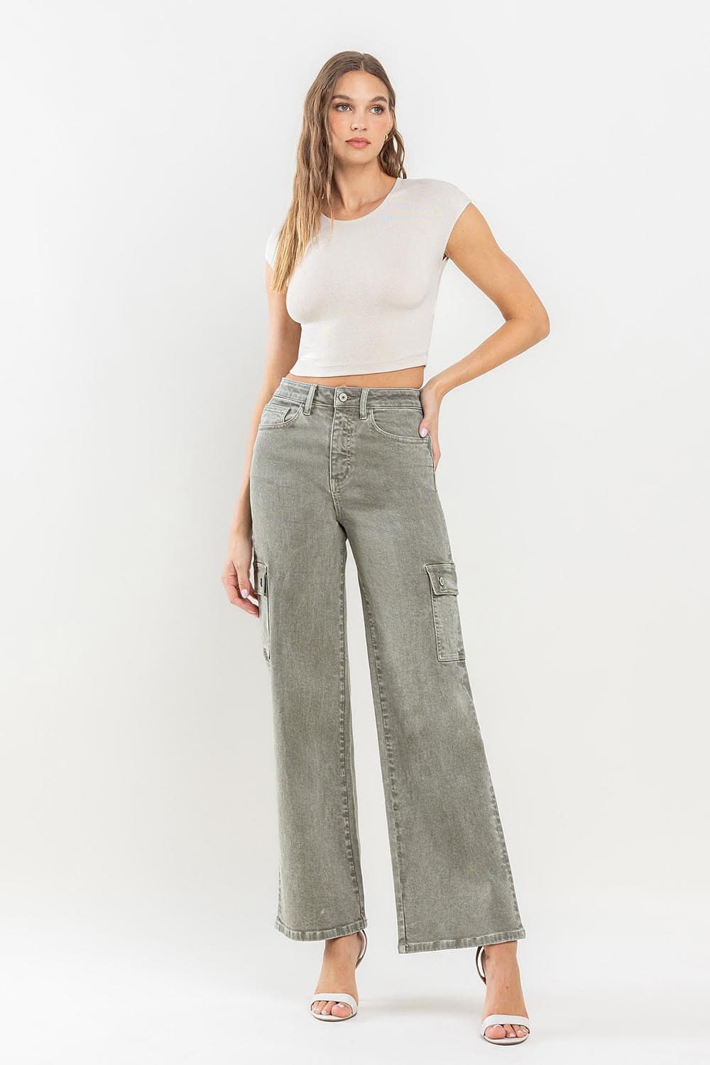 Vervet by Flying Monkey 90's Super High Rise Cargo Jeans.