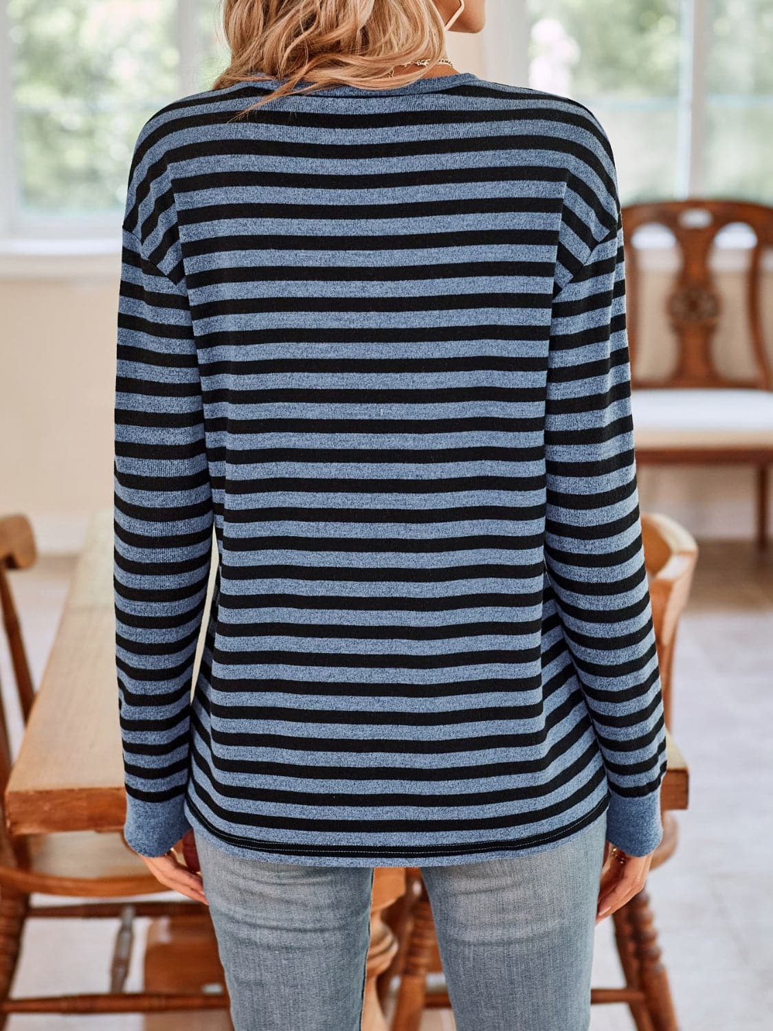 Chic Striped Long Sleeve Tee