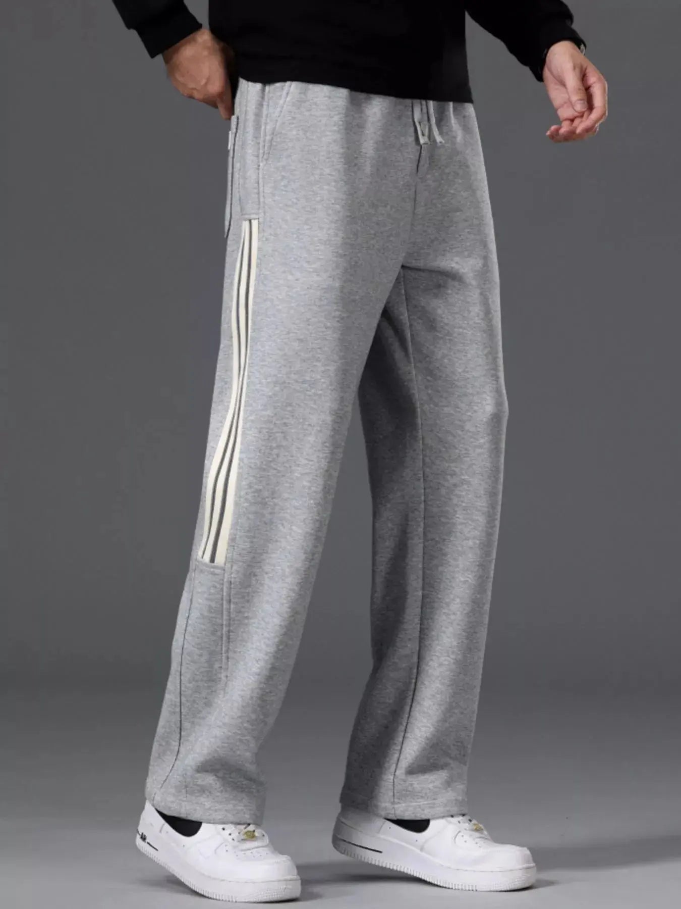 Men's Casual Striped Wide Leg Pants With Drawstring Pockets Simply Love