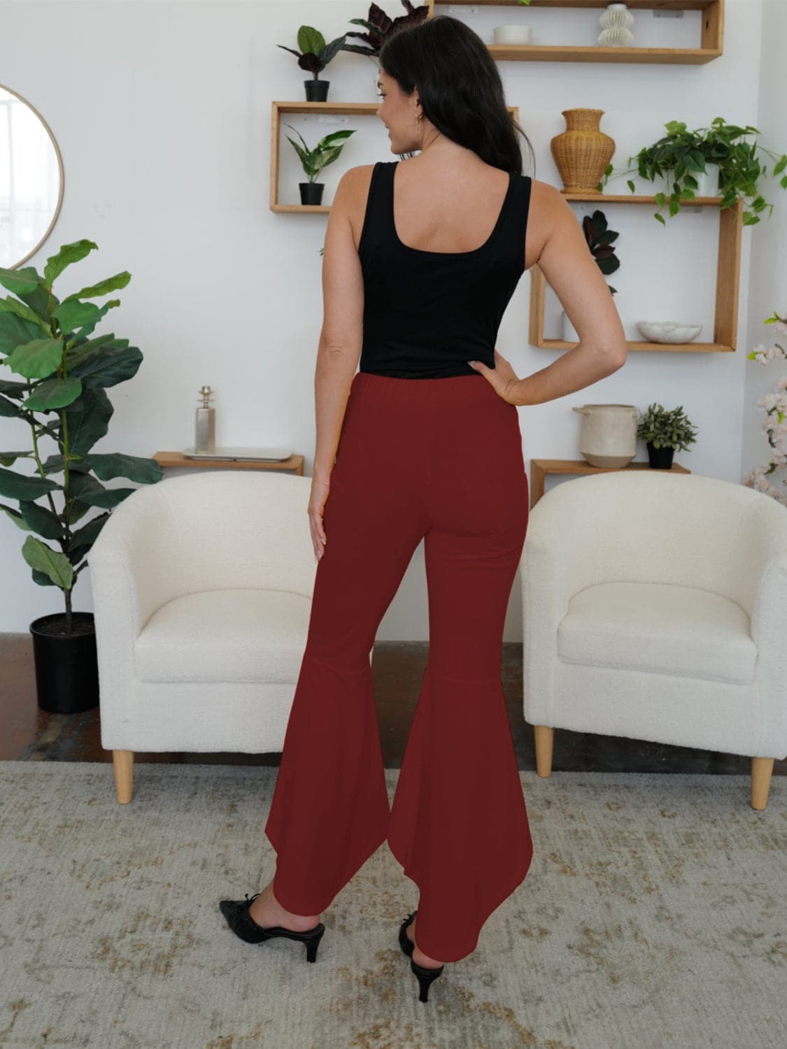 Chic high-low bootcut pants