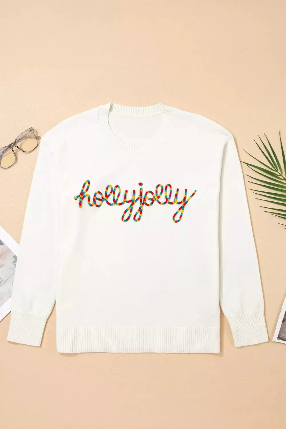 Colorful Holly Jolly Christmas Knit Loose Sweater Simply Love