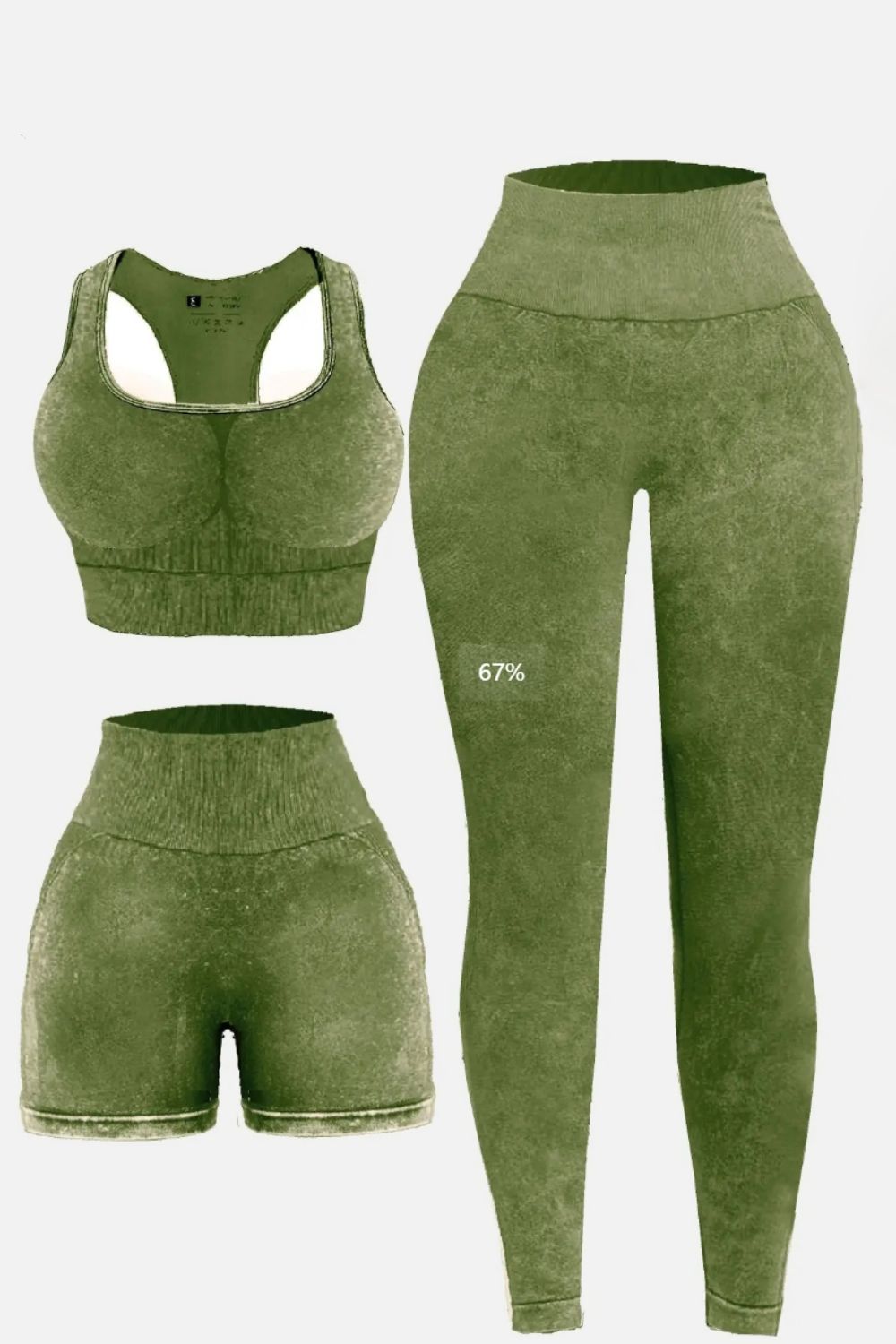 Snatched & Sculpted 3-Piece Seamless Activewear Set Coco’s Tee Boutique