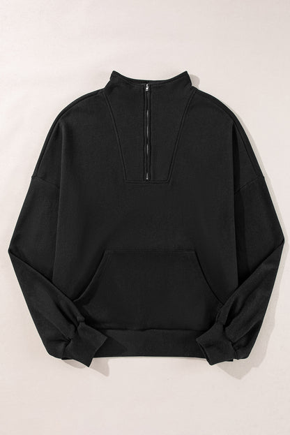 Chic black zip-up sweatshirt