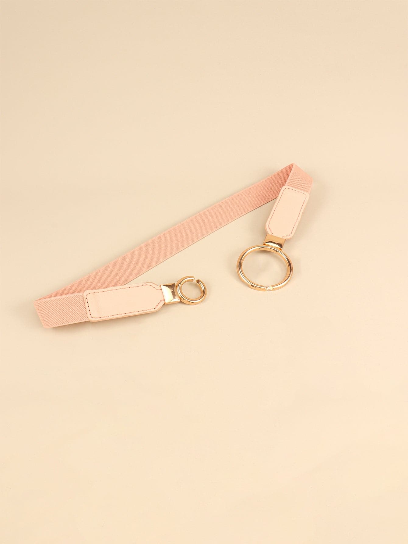 Double Ring Buckle Elastic PU Belt.