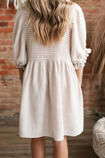 Simply Love: Puff Sleeve Ruffle Dress