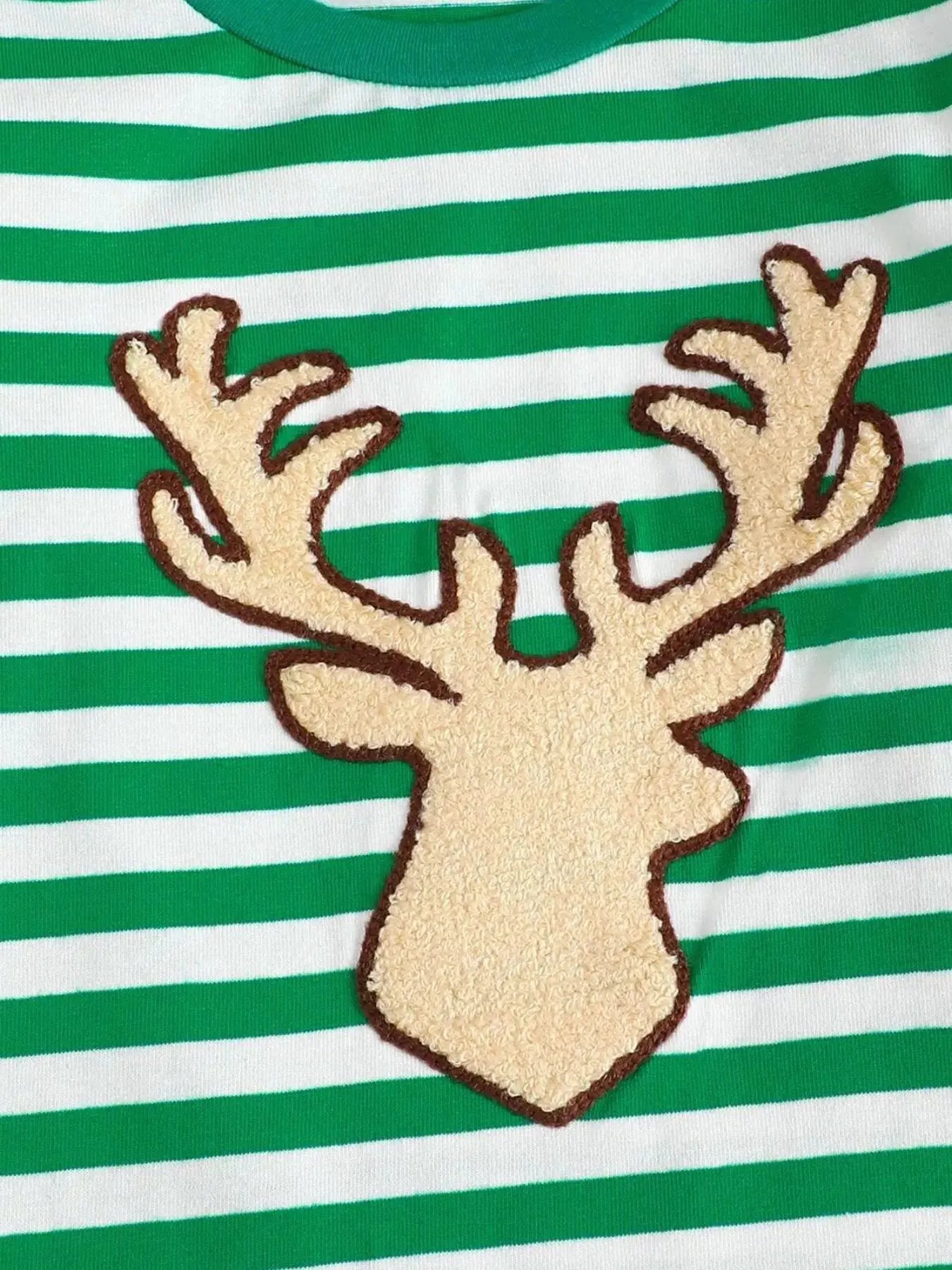 Kids Christmas Striped Pajama Set Two Piece Cotton Comfort Simply Love