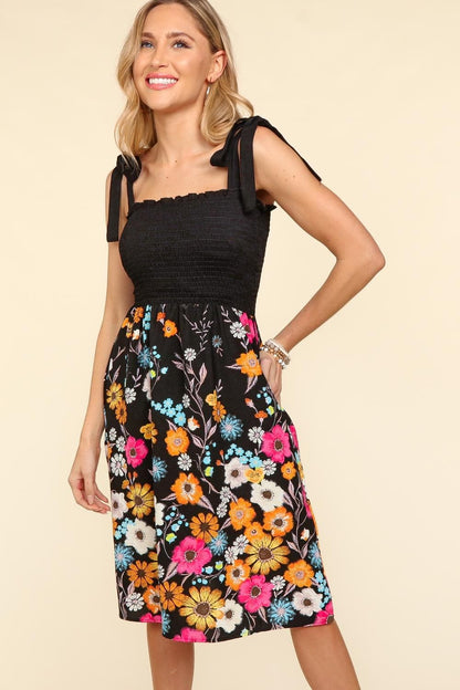 Haptics Smocked Cami Floral Dress.