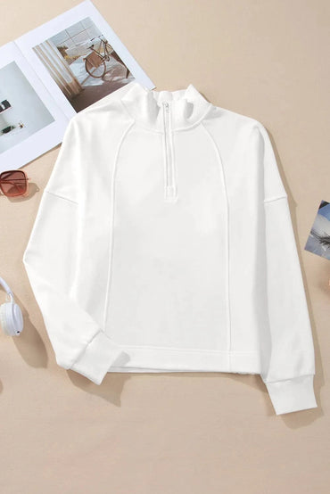 Cozy half-zip pullover sweatshirt for all-day comfort