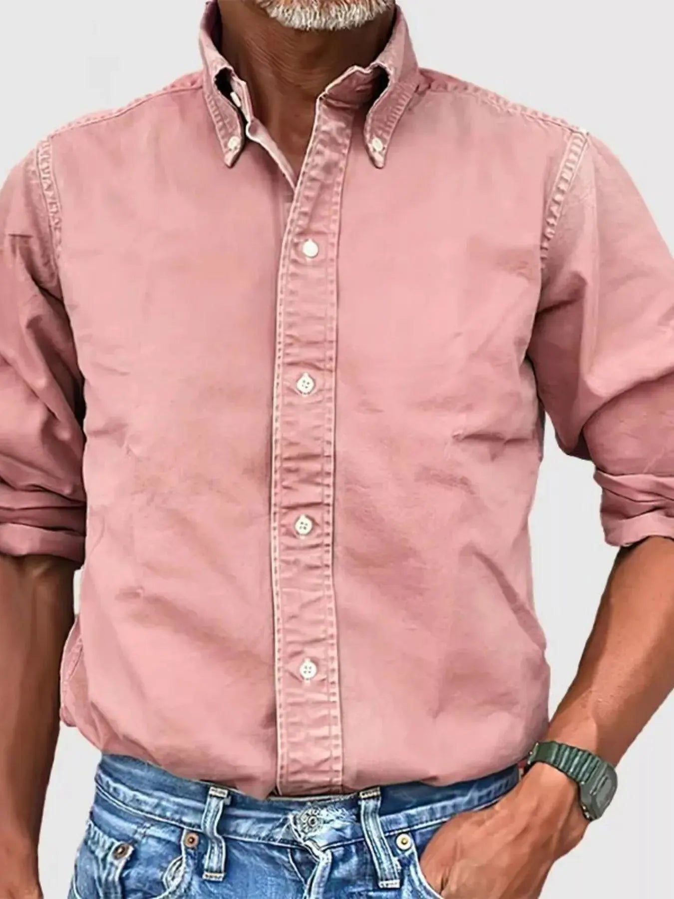 Men's Full Size Casual Button-Down Shirt Plus Size Simply Love