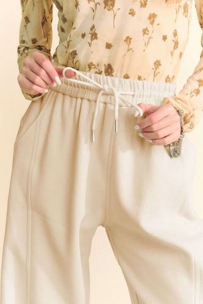 Davi & Dani Casual Drawstring Wide Leg Lounge Pants