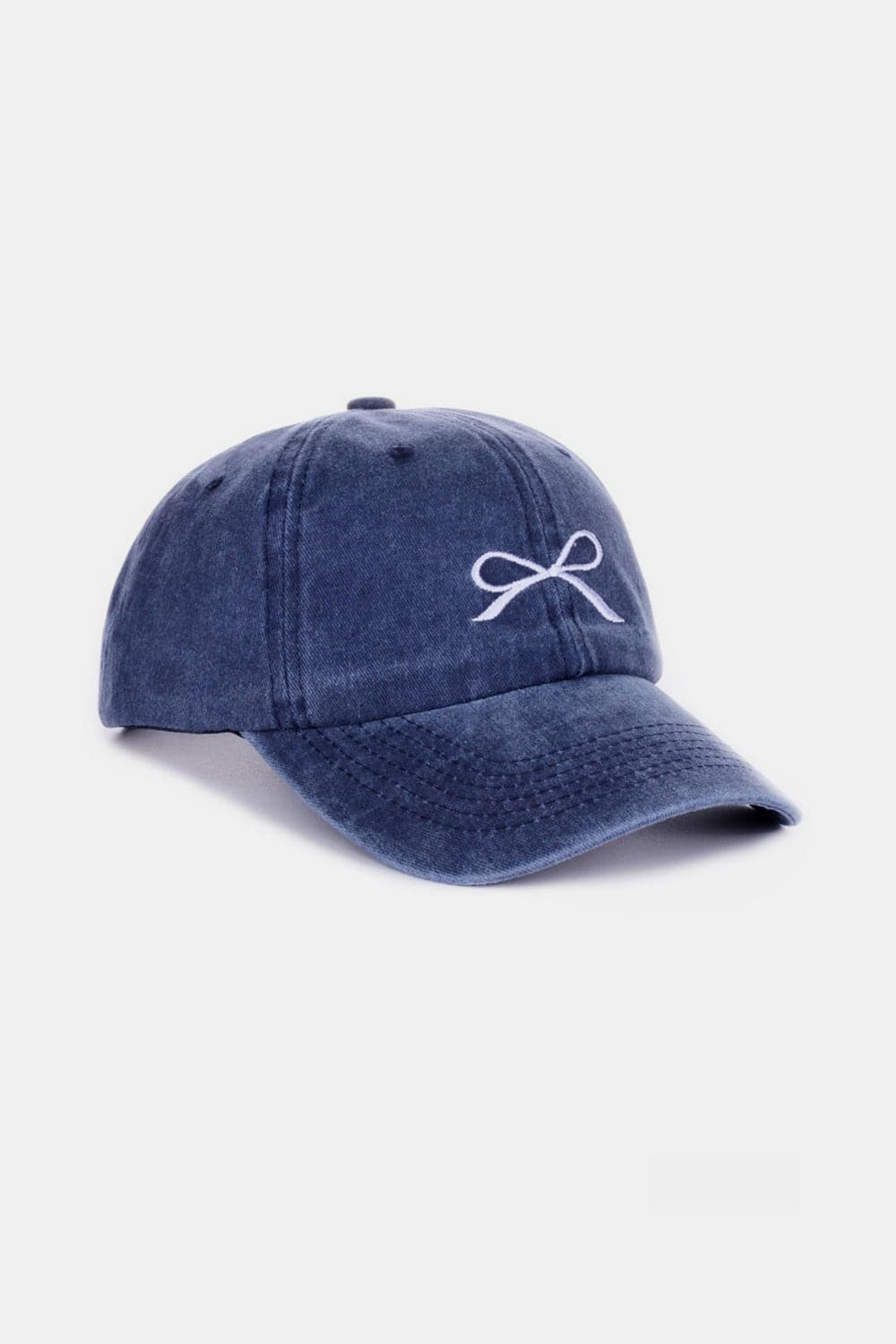 Zenana Bow Embroidered Washed Cotton Caps.