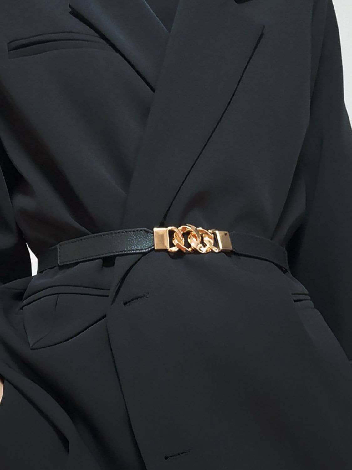 Zinc Alloy Buckle Elastic PU Belt.