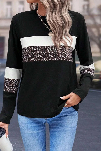 Leopard Round Neck Long Sleeve BlouseFeatures: Basic style
Sheer: Opaque
Stretch: Slightly stretchy
Material composition: 95% cotton, 5% elastane
Care instructions: Machine wash cold. Tumble dry low.
ImLove Salve Leopard Round Neck Long Sleeve BlouseShirts