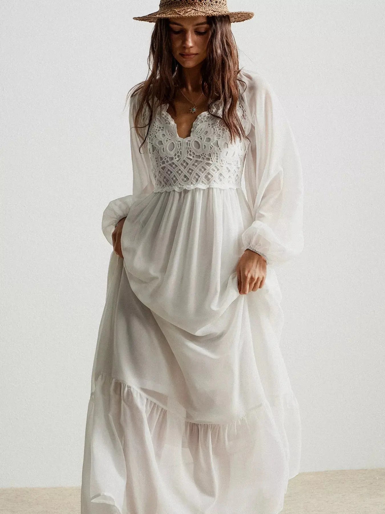 Boho Chic Crochet Lace Maxi Dress Simply Love