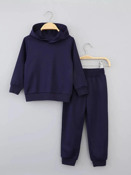 Kids Navy Long Sleeve Hoodie And Pants Set Two Piece With Pockets Simply Love