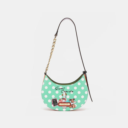 Chic polka dot vegan leather shoulder bag by Nicole Lee USA