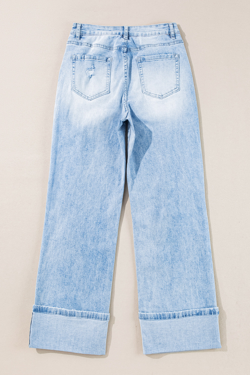 Beau distressed light wash flare jeans with vintage charm