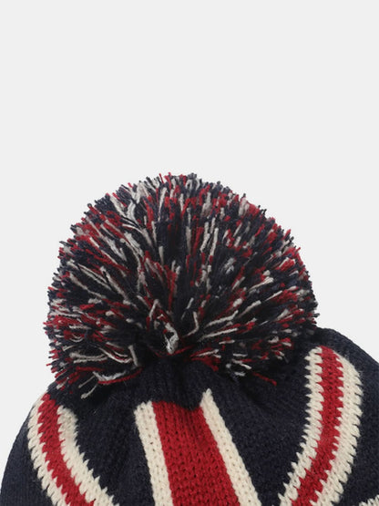 US flag roll rim knit hat