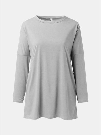 Full Size Round Neck Long Sleeve T-Shirt.