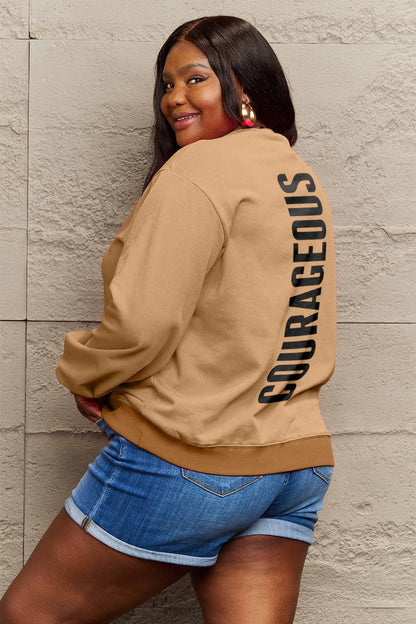 Simply Love Full Size COURAGEOUS Graphic Sweatshirt.