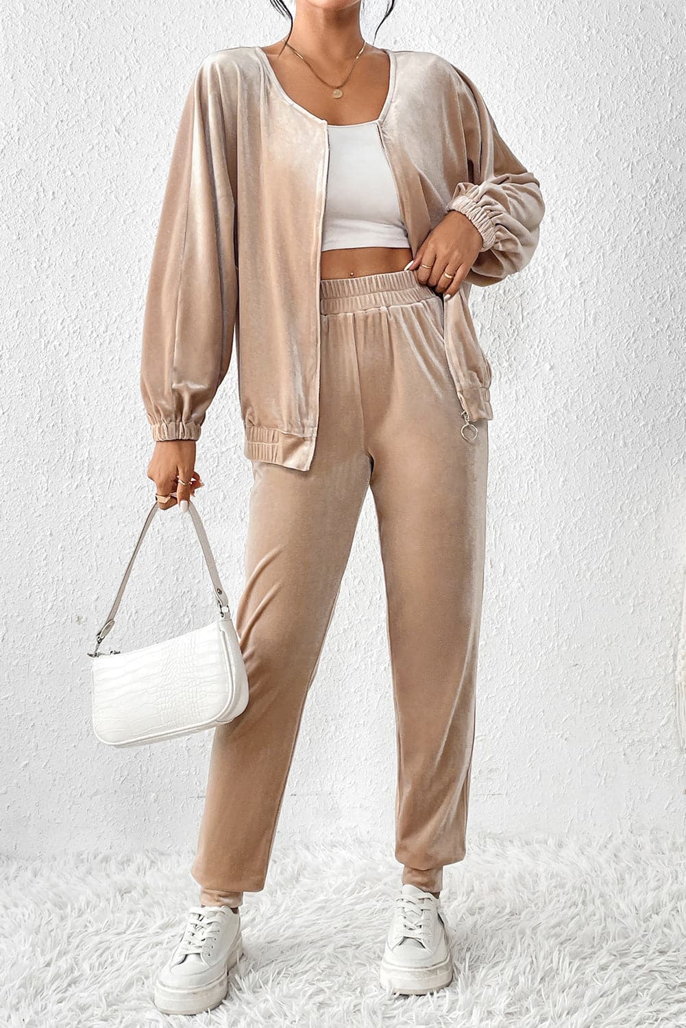 Zip Up Top and Pants Set.