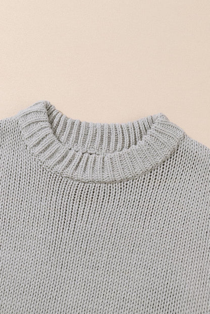 Round Neck Long Sleeve Sweater.