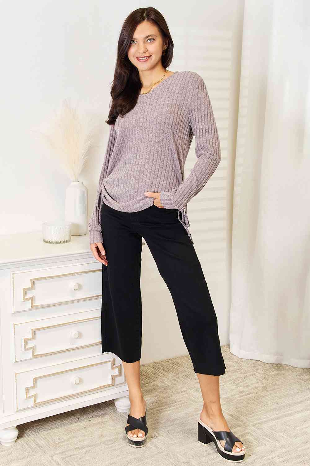 Double Take: Ribbed Long Sleeve Tee