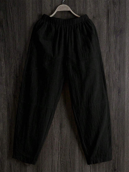 Comfortable sheer pocket pants with elastic waistband