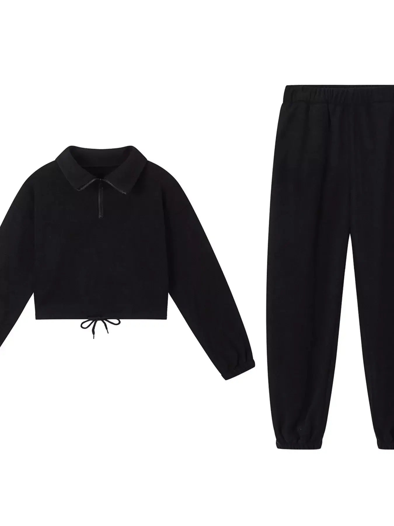 White Fleece Quarter Zip Sweatshirt And Pants Set Two Piece Loungewear Simply Love