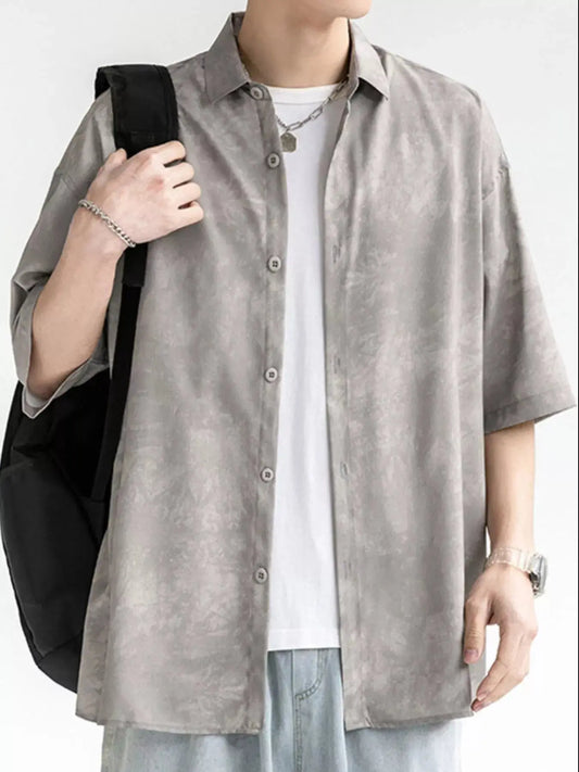 Men's Plus Size Casual Tie-dye Short Sleeve Shirt Simply Love