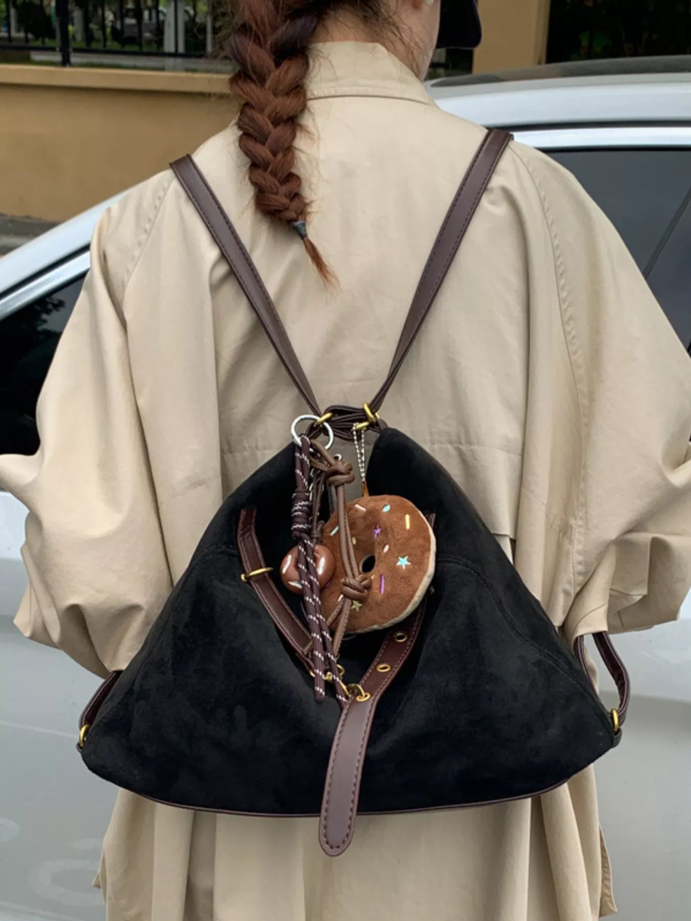 Adjustable Strap Handbag with Charm Simply Love