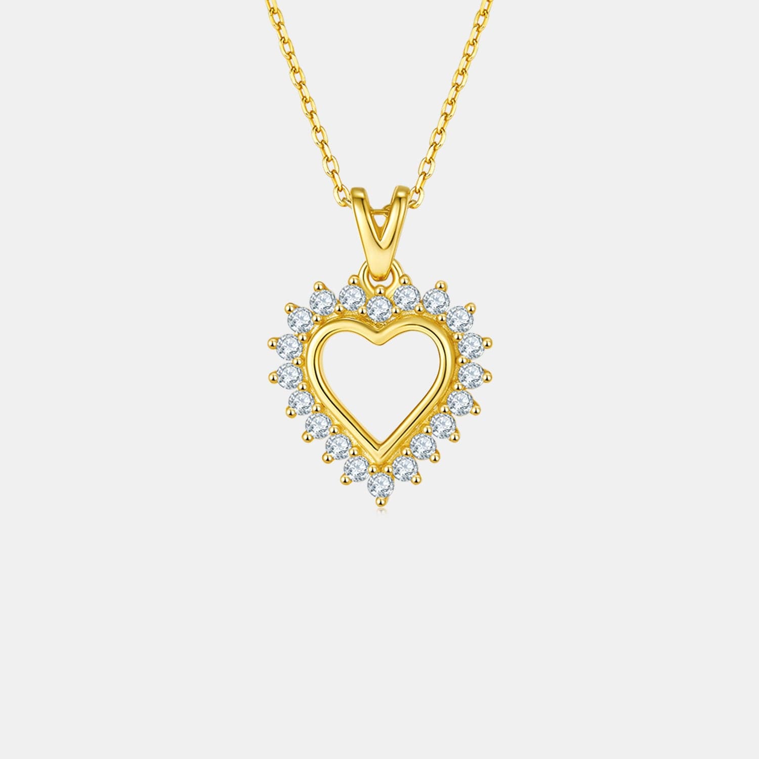 Moissanite 925 Sterling Silver Heart Pendant Necklace.