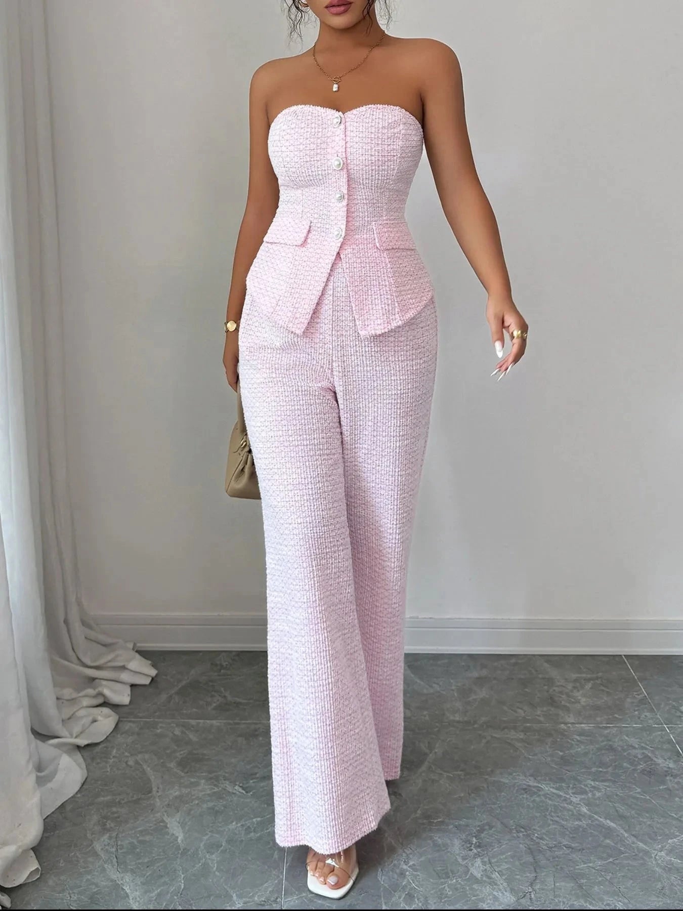 Sweetheart Neck Tube Top and Pants Set Coco’s Tee Boutique
