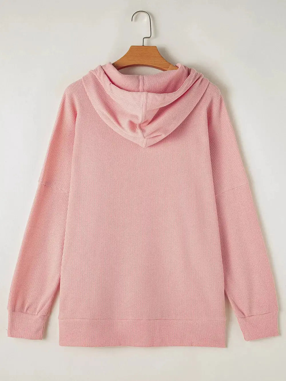 Waffle Knit Fleece Lined High Low Oversized Hoodie Simply Love