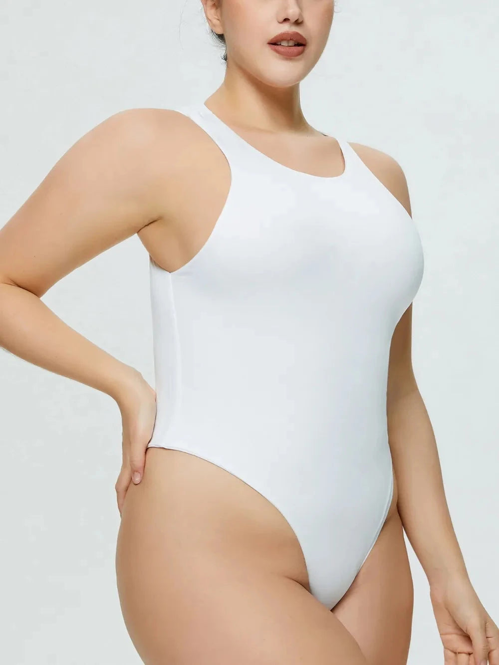 Full Size Round Neck Wide Strap Bodysuit Coco’s Tee Boutique