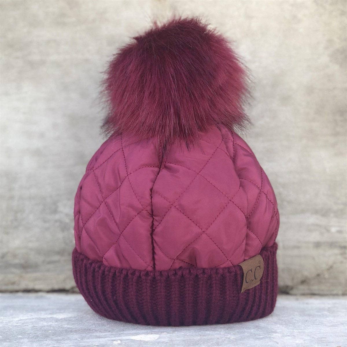 Snap & Slay Quilted Pom Beanie – The Perfect Blend of Cozy and Chic! Coco’s Tee Boutique
