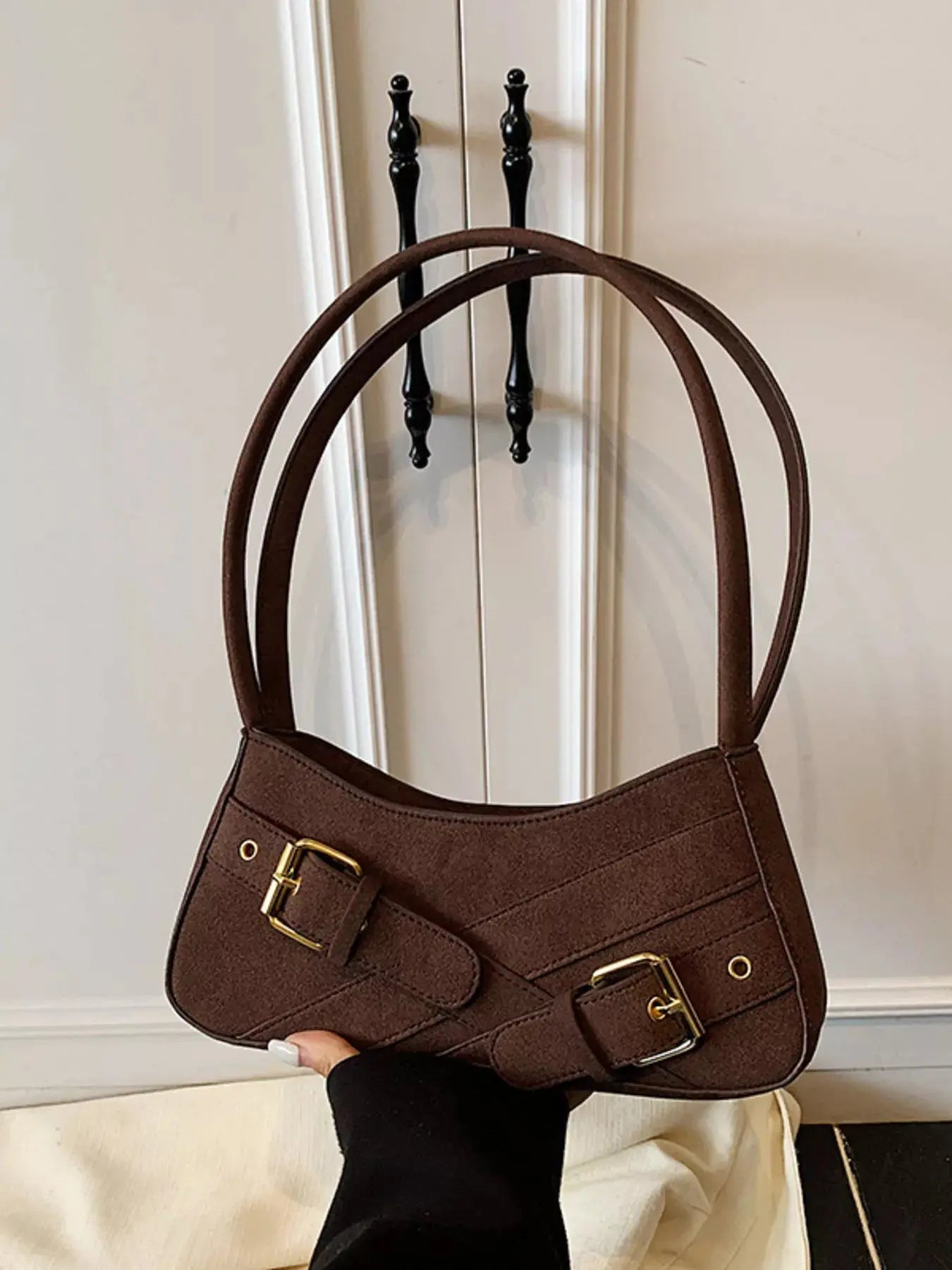 Buckle Decor Shoulder Bag Simply Love