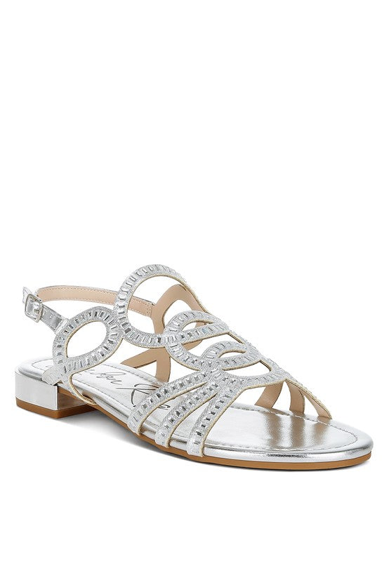 Jisters rhinestone cut-out sandals