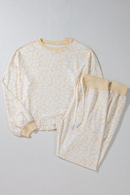 Cozy cheetah print loungewear set